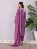 Purple Jaal Thread Embroidered Straight Kurta With Trousers And Dupatta