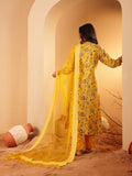 Varanga Women Yellow Floral Printed Sequinned Embroidered Kurta With Trouser & Dupatta