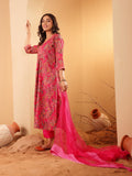 Varanga Women Pink Paisely Printed Sequinned Embroidered Kurta With Trouser & Dupatta