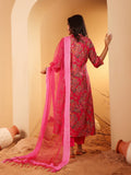 Varanga Women Pink Paisely Printed Sequinned Embroidered Kurta With Trouser & Dupatta