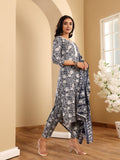 Varanga Women Ethnic Floral Printed Kurta With Trouser & Dupatta