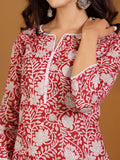 Varanga Women Ethnic Floral Printed Kurta With Trouser & Dupatta