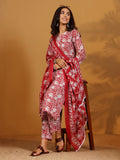 Varanga Women Ethnic Floral Printed Kurta With Trouser & Dupatta