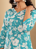 Varanga Women Floral Printed V Neck Kurta With Trouser & Dupatta