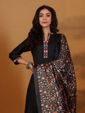 Varanga Women Mandarin Collar Embroidered Straight Kurta With Trouser & Floral Printed Dupatta