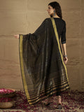 Varanga Women Thread Embroidered Yoke Kurta With Trouser & Jacquard Dupatta