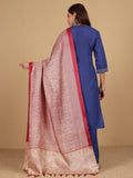 Varanga Women V Neck Straight Kurta With Pants & Dupatta