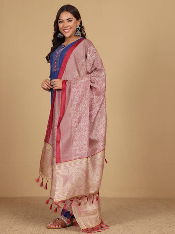 Varanga Women V Neck Straight Kurta With Pants & Dupatta