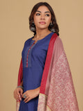 Varanga Women V Neck Straight Kurta With Pants & Dupatta
