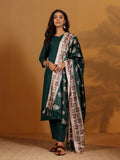 Varanga Women V Neck Kurta With Trouser And Printed Dupatta