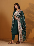 Varanga Women V Neck Kurta With Trouser And Printed Dupatta