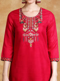 Varanga Women Floral Yoke Design Regular Thread Work Kurta with Trousers & with Dupatta