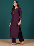 Varanga Women Zari Couching Detailed Kurta with Trouser & Dupatta