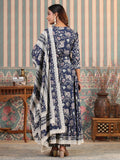 Varanga Women Floral Printed Angrakha Anarkali Kurta With Trouser & Dupatta