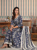 Varanga Women Floral Printed Angrakha Anarkali Kurta With Trouser & Dupatta