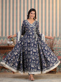 Varanga Women Floral Printed Angrakha Anarkali Kurta With Trouser & Dupatta