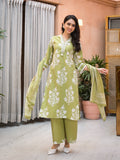 Varanga Women Ethnic Floral Printed V Neck Mirror Embroidered Kurta With Trouser & Dupatta