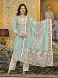 Varanga Women Floral & Paisely Printed Kurta With Trouser & Dupatta