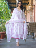 Varanga Women Ethnic Jaipuri Printed Flared Kurta With Trouser & Dupatta