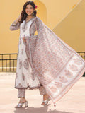 Varanga Women Floral Jaipuri Printed Gathered Princess Cut Flared Kurta With Trouser & Dupatta