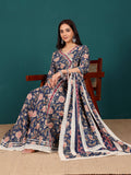 Varanga Women Floral Printed Angrakha Anarkali Kurta With Trouser & Dupatta