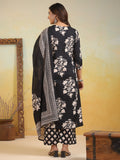 Varanga Women Ethnic Floral Printed V Neck Kurta With Trouser & Dupatta