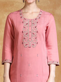 Varanga Women Zari Embroidered Yoke Kurta With Trouser & Dupatta