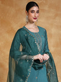 Varanga Women Thread & Sequin Embroidered Yoke Kurta With Trouser & Dupatta