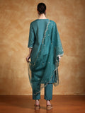 Varanga Women Thread & Sequin Embroidered Yoke Kurta With Trouser & Dupatta