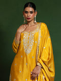 Varanga Women Zari Embroidered Yoke With Border Kurta With Sharara And Dupatta