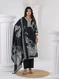 Varanga Women Floral Printed V Neck Thread Embroidered Kurta With Trouser & Dupatta