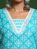 Varanga Women Floral Printed V Neck Kurta with Trouser & Dupatta