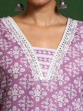 Varanga Women Floral Printed V Neck Kurta with Trouser & Dupatta