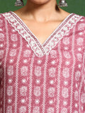 Varanga Women Floral Printed V Neck Kurta with Trouser & Dupatta