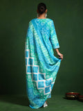 Varanga Women Floral Printed V Neck Kurta with Trouser & Dupatta