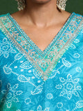 Varanga Women Floral Printed V Neck Kurta with Trouser & Dupatta