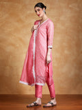 Varanga Women Floral Embroidered Regular Thread Work Kurta with Trousers & with Dupatta