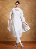 Varanga Women Ethnic Motifs Embroidered Regular Thread Work Kurta with Trousers & with Dupatta