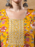 Varanga Women Floral Yoke Design Straight Kurta with Trousers & Dupatta