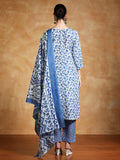 Varanga Women Floral Yoke Design Regular Thread Work Kurta with Trousers & with Dupatta
