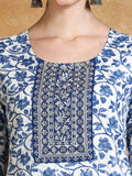 Varanga Women Floral Yoke Design Regular Thread Work Kurta with Trousers & with Dupatta