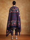 Varanga Floral Printed Thread Work Straight Kurta with Trousers & Dupatta