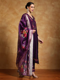 Varanga Women Floral Motif Thread Embroidered Yoke Kurta with Trouser & Dupatta