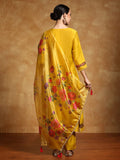 Varanga Women Floral Motif Thread Embroidered Yoke Kurta with Trouser & Dupatta