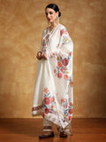 Varanga Women Thread Embroidered Yoke with All Over Floral Motif Buta Kurta with Trouser & Dupatta