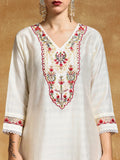 Varanga Women Thread Embroidered Yoke with All Over Floral Motif Buta Kurta with Trouser & Dupatta