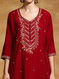 Varanga Women Zari Embroidered Yoke with All Over Floral Motif Buta Kurta with Trouser & Dupatta