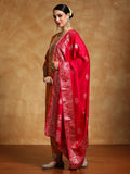 Varanga Women Zari Embroidered Yoke with All Over Floral Motif Buta Kurta with Trouser & Dupatta