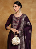 Varanga Women Zari Embroidered Yoke with All Over Floral Motif Buta Kurta with Trouser & Dupatta