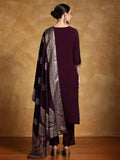 Varanga Women Zari Embroidered Yoke with All Over Floral Motif Buta Kurta with Trouser & Dupatta
